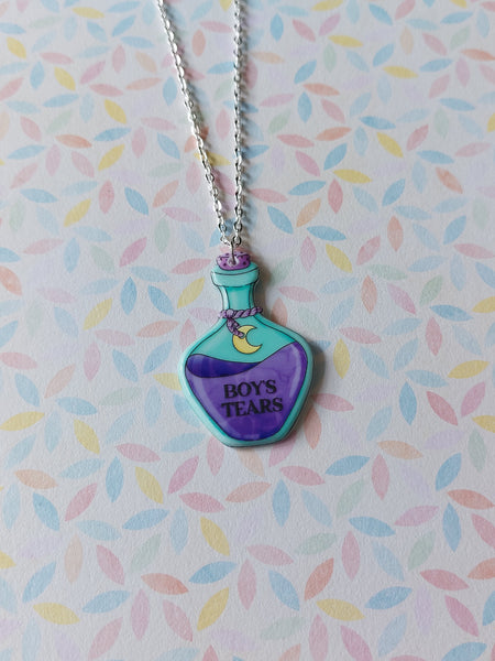 pastel goth necklace - boy tears vial 