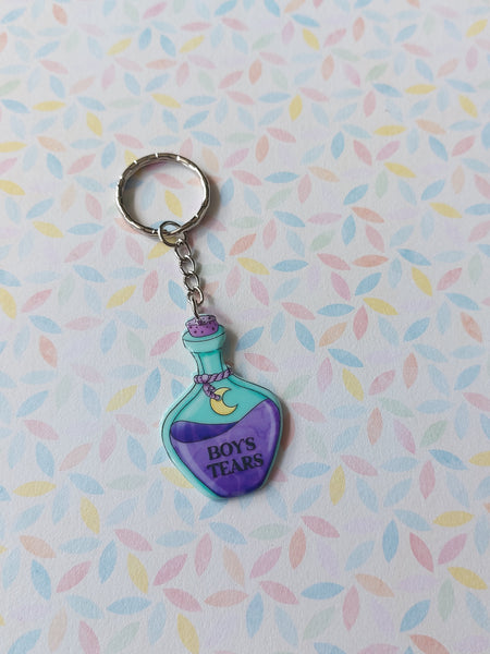 pastel goth keyring - boy tears vial