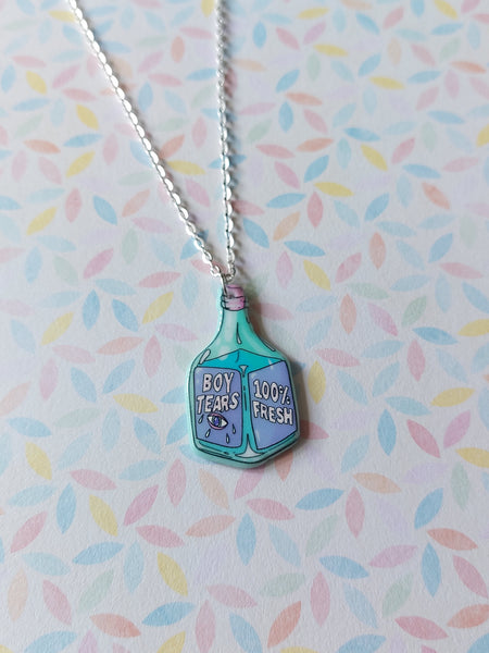 pastel goth necklace - fresh boy tears bottle 