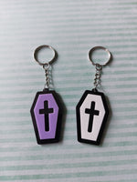 layered acrylic coffin keyrings 