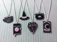 black & pink witchcraft necklaces