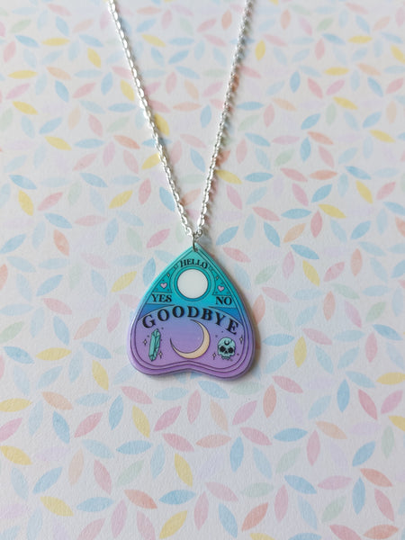 pastel goth necklace - ouija planchette