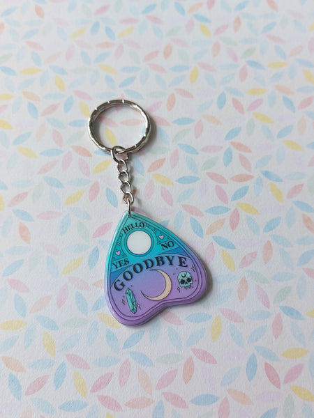 pastel goth keyring - ouija planchette 