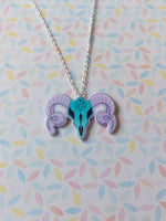 pastel goth necklace - ram skull 