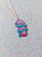 pastel goth necklace - "wish you were here" coffin 