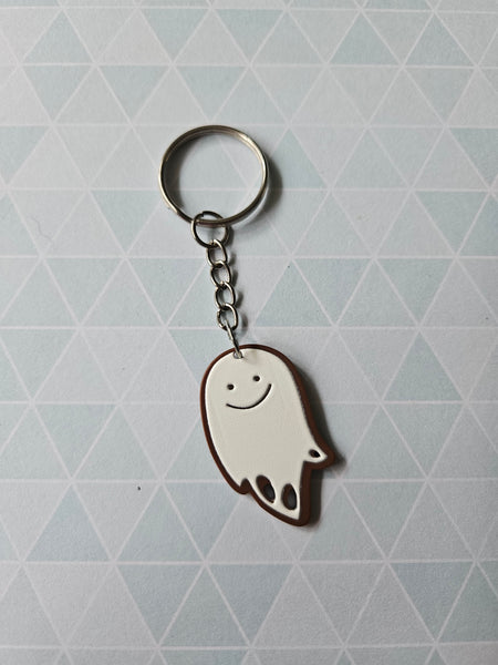 Christmas Ghost Keyring | Resin Pendant Keychain | Cute Holiday Bag or Key Accessory | Handmade Festive Gift
