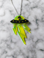UFO lightening bolt necklace 