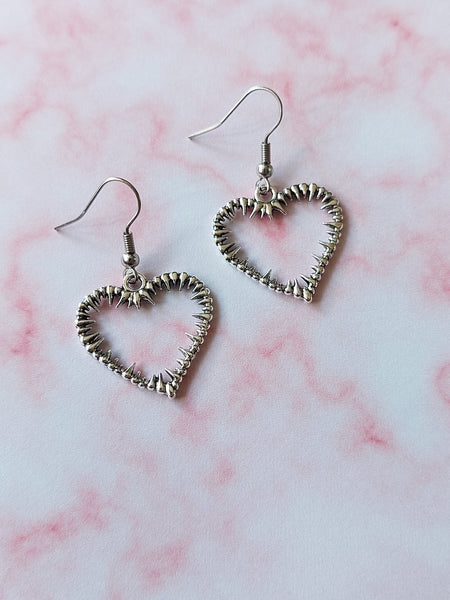 barbed heart earrings