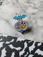 bat potion vial pin badge 