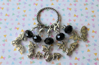 5pcs beaded bat stitch markers