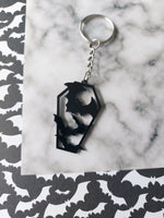 Black Bats Coffin Keyring