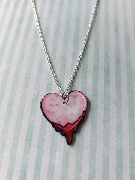 heart necklace - blood drip