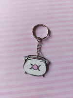 pink witchcraft keyring - cauldron 