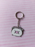 pink witchcraft keyring - cauldron 