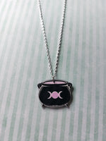 Black & Pink Witchcraft Necklace - Cauldron