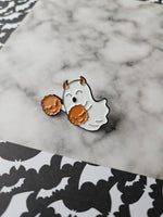 cheerleading ghost pin badge