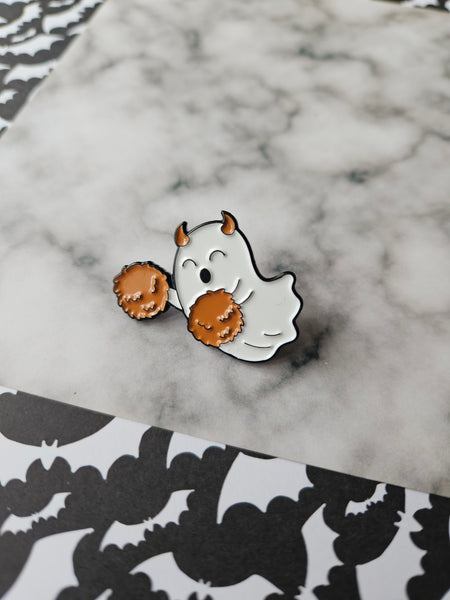 cheerleading ghost pin badge