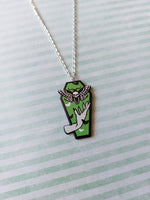 coffin necklace - deathhead moth (green) 