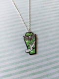 coffin necklace - deathhead moth (green) 