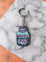 eyeball jar keyring 