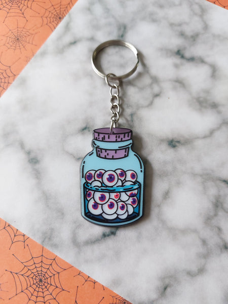 eyeball jar keyring 