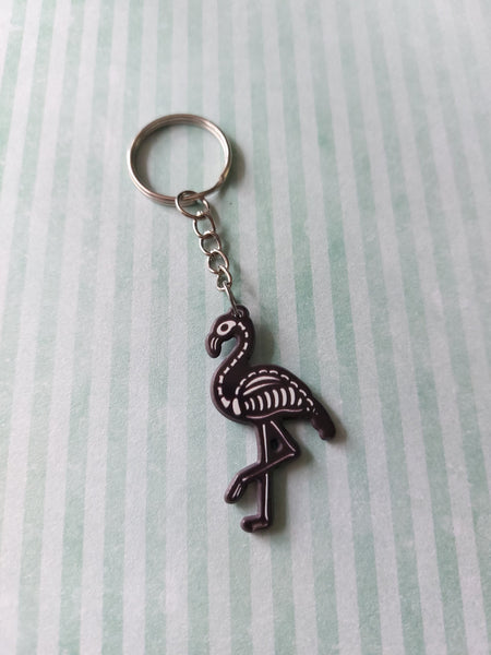 skele-animal keyring - flamingo