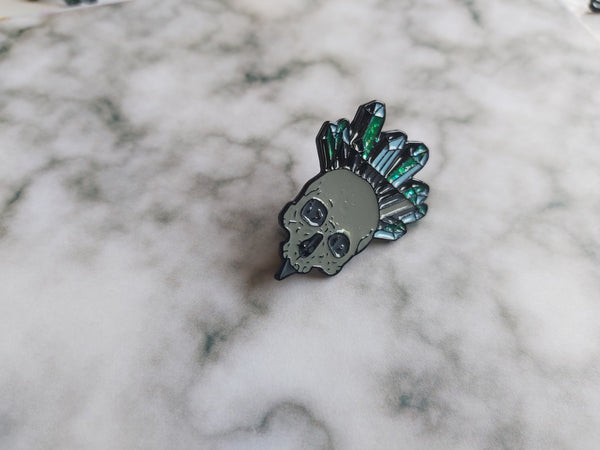 Geode Skull Pin Badge