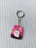 square glitter halloween keyring - ghost 