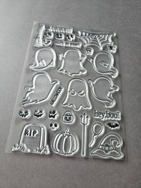 clear silicone stamp sheet - ghosts