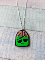 zombie brains necklace - green 