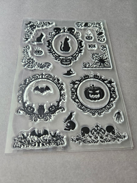 clear silicone stamp sheet - halloween cameos