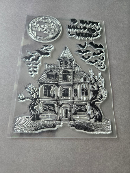 clear silicone stamp sheet - haunted house