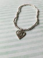 beaded pentagram heart charm bracelet 