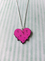 heart necklace - hot pink slime drip