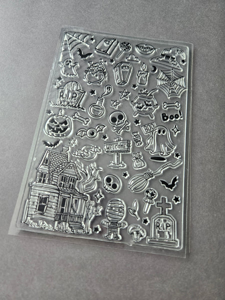clear silicone stamp sheet - mini halloween designs
