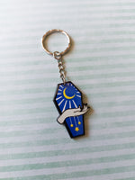 coffin keyring - moon (royal blue) 