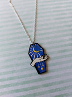 coffin necklace - moon (royal blue) 