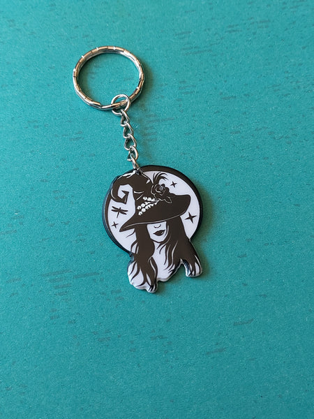witch keyring - moon witch