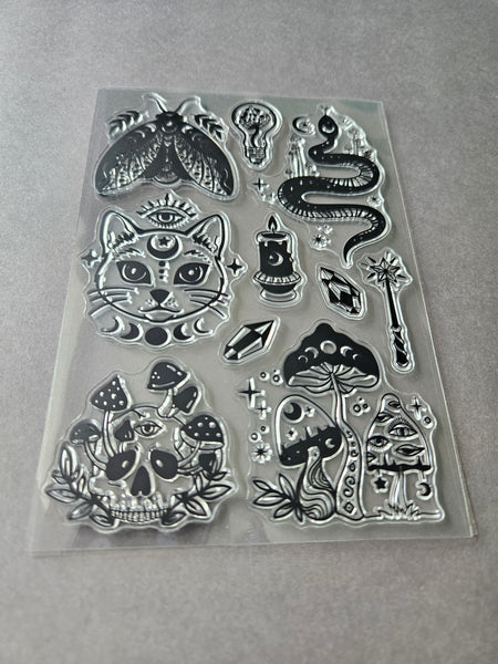 clear silicone stamp sheet - mystical witch