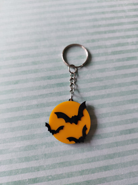 flying bats keyring - orange 