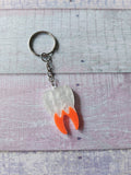 neon tooth keyring - orange