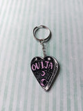 black & pink witchcraft keyring - ouija planchette 