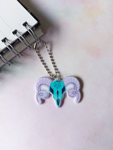pastel ram skull planner charm