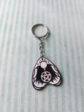 planchette keyring - pentagram & ravens 