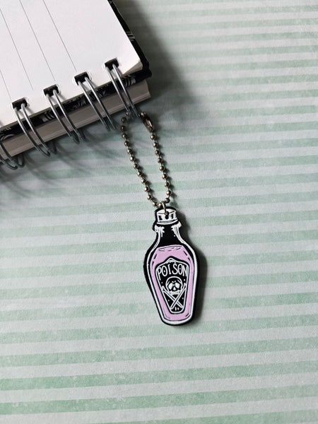 pink poison bottle planner charm