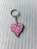 heart keyring - pink slime drip