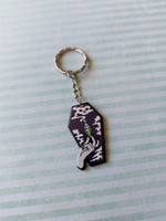 coffin keyring - poison (purple) 