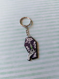 coffin keyring - poison (purple) 