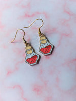 potion bottle earrings (gold plated)