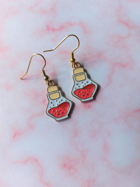 potion bottle earrings (gold plated)